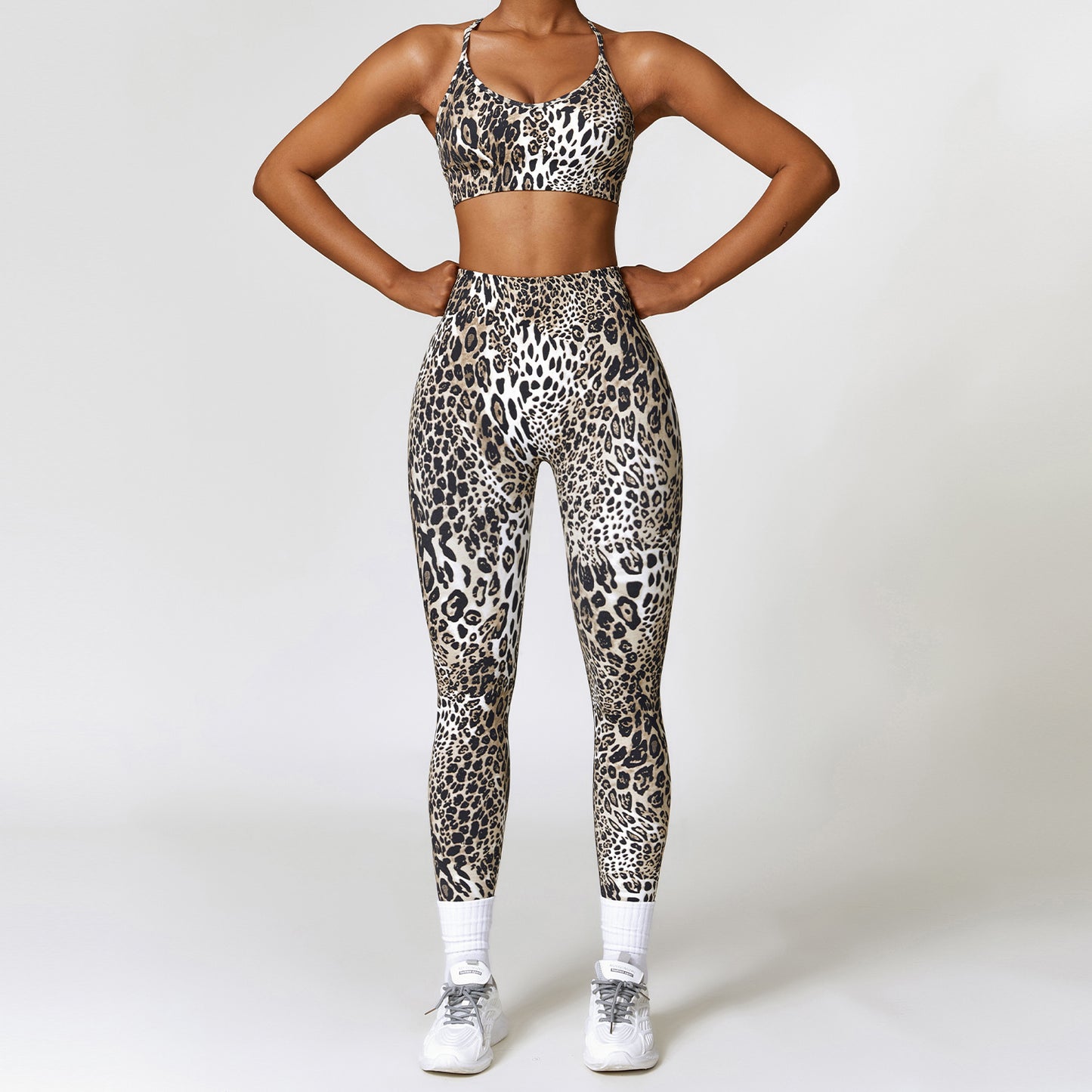 Camouflage Print Seamless Yoga Suit Quick Dry High Waist Running Fitness Tight Sports Suit