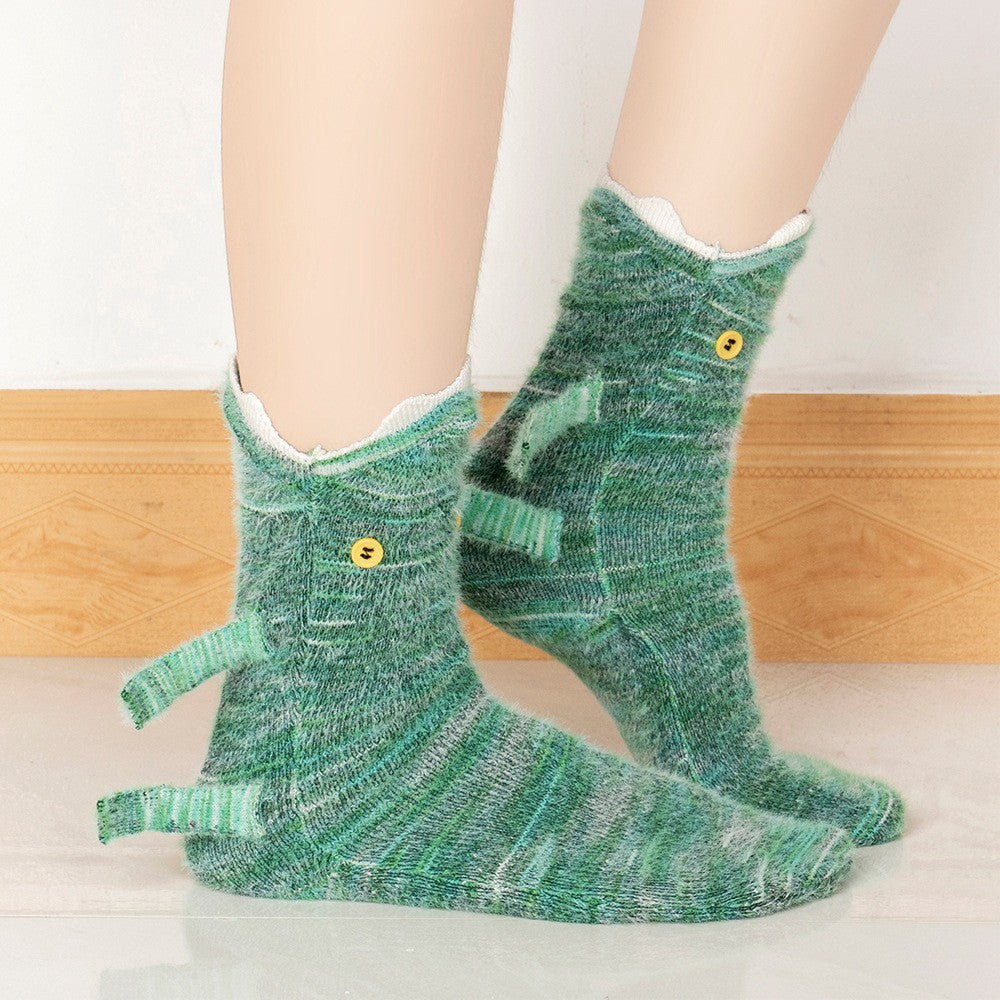 Knit Crocodile Socks Christmas Knit Crocodile Socks Shark Socks Thick Thermal Socks