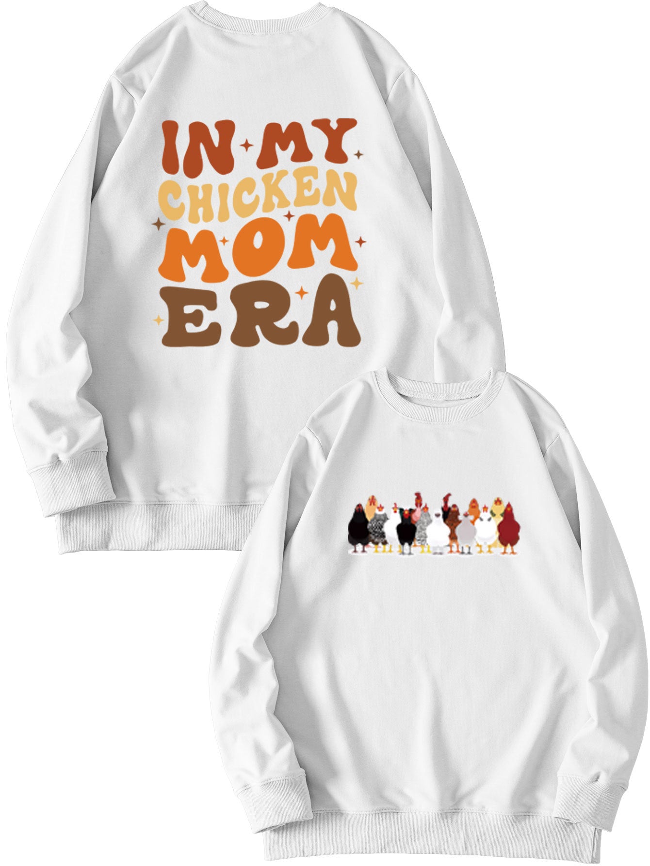 In My Chicken Mom Era Autumn Leisure Fun Double-Sided Printed Hoodie Pullover Long Sleeves