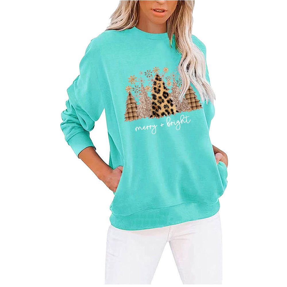 Autumn And Winter New Christmas Printed Hoodie Long-Sleeved Round Neck Hoodie