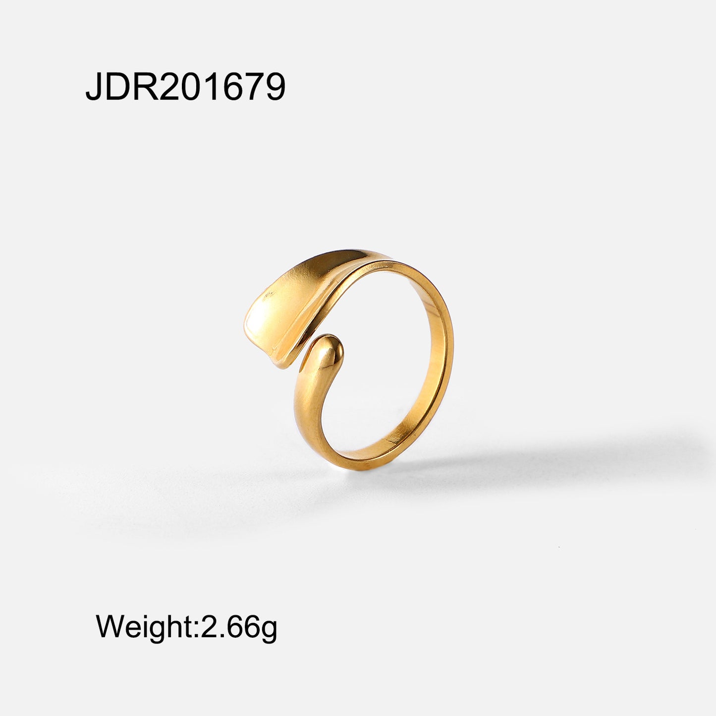 5pcs Titanium Steel Ring 18K Gold Plated Stainless Steel Special-Shaped Open Ring Geometry Ring Female