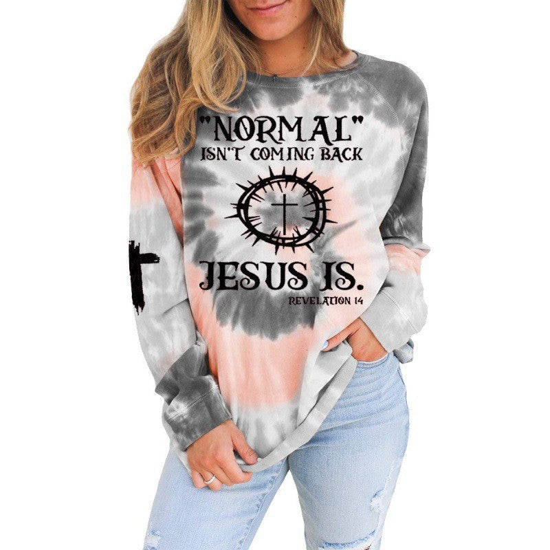 Autumn And Winter Christmas Print Round Neck Pullover Long Sleeve Fleece Hoodie Woman