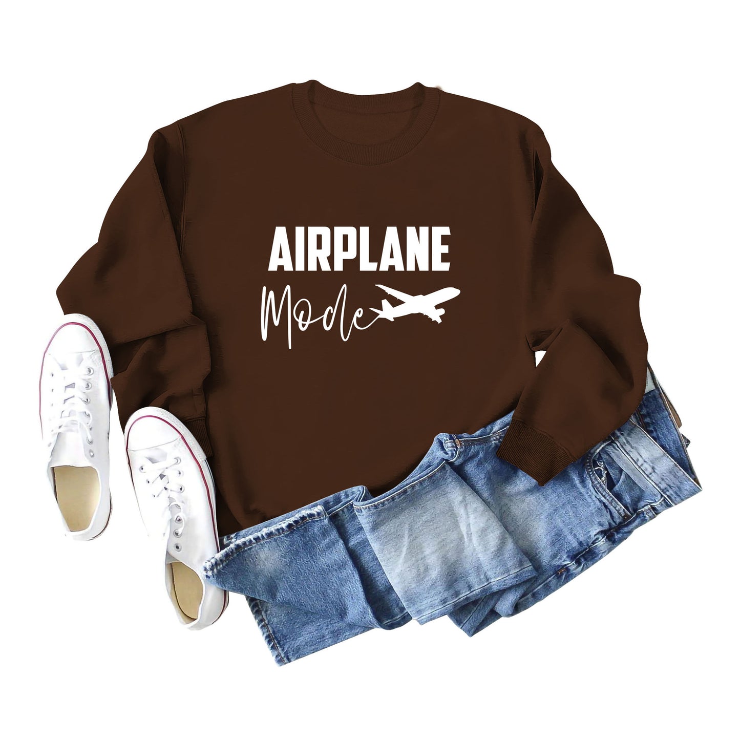 Airplane Letter Plus-Size Women's Fall And Winter Hoodie