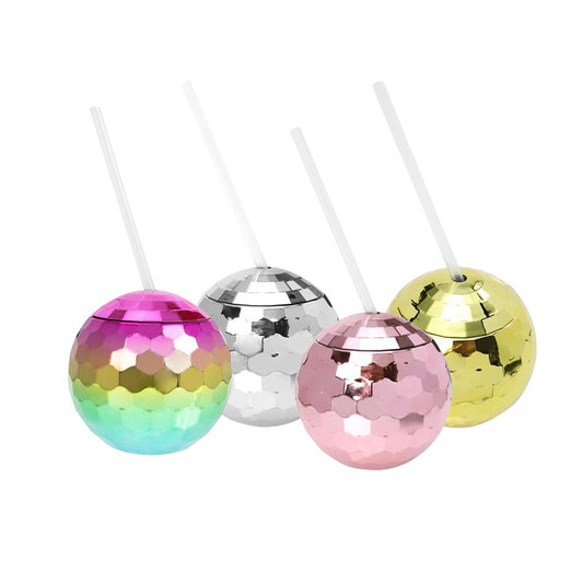 600ML Glitter Ball Cup Round Ball Cup Discoball Plastic Cup Straw Cup Girl Shaped Cup Discoball Cup