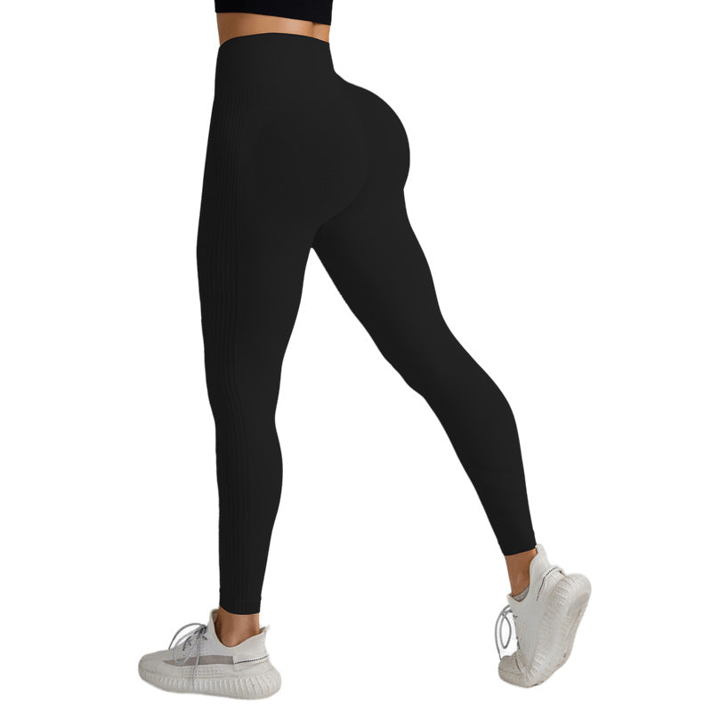 Fitness Pants Hip Lift Yoga Pants Women's Seamless Knit Tight Height Waist Breathable Exercise Fitness Pants