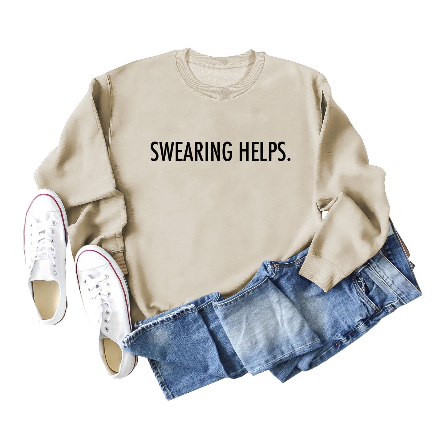 Fashion Swearing Helps Swearing A Printed Hoodie Long-Sleeved Top