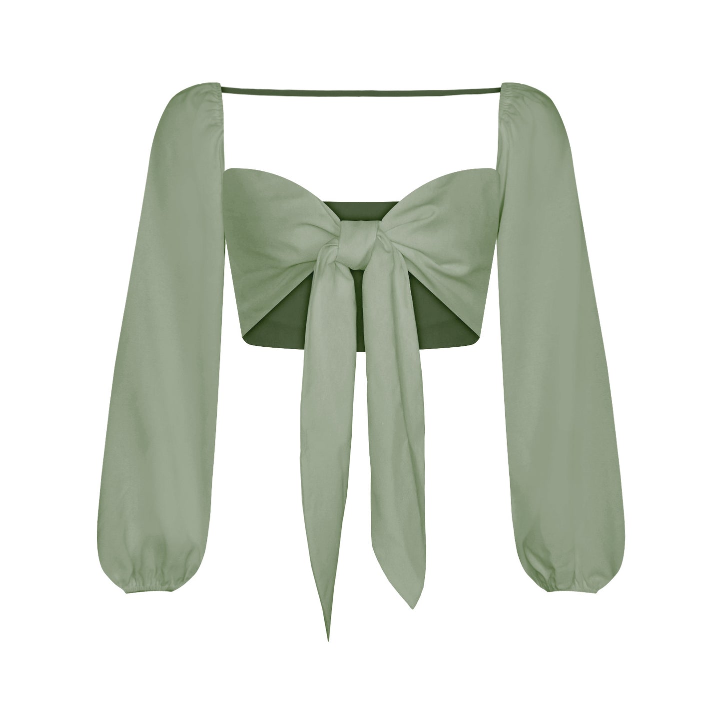 Solid Color Sexy Square Collar Strap Long Sleeve Bm Top Autumn Ultra Short Sleeved Sleeved Chiffon