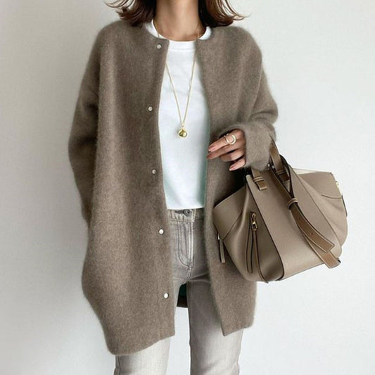 9 Colors Autumn New Super Soft Knit Coat Slim Design Sense Of The Minority Loose Woolen Coat Woman