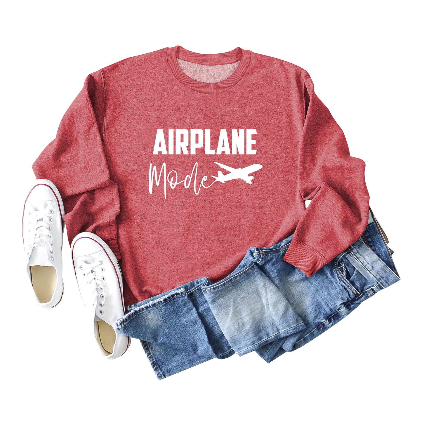 Airplane Letter Plus-Size Women's Fall And Winter Hoodie