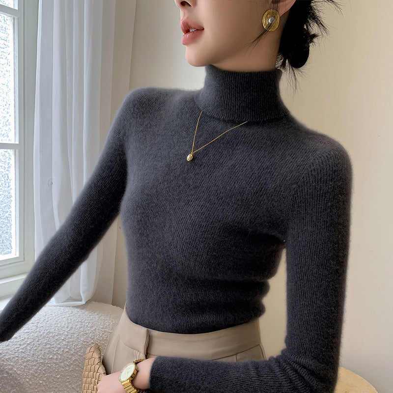 Seamless Turtleneck Cashmere Sweater Women's 100 Pure Wool Autumn/Winter Jumper With A Tight Stretch Cashmere Sweater With A Base