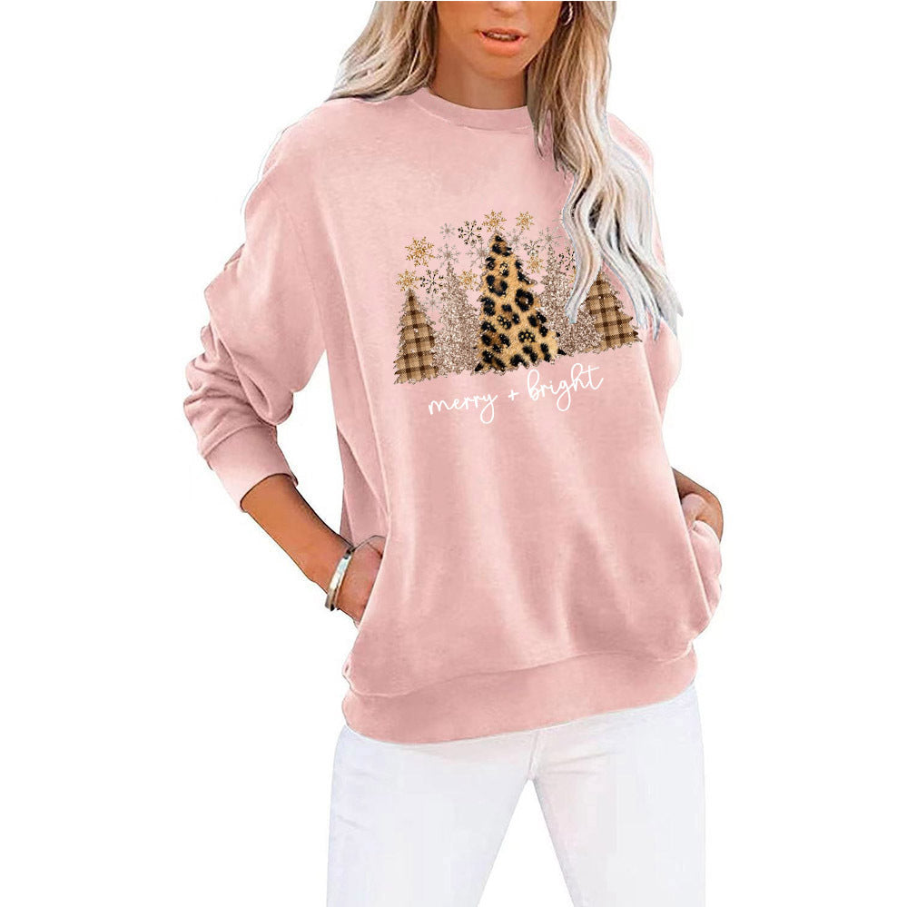 Autumn And Winter New Christmas Printed Hoodie Long-Sleeved Round Neck Hoodie