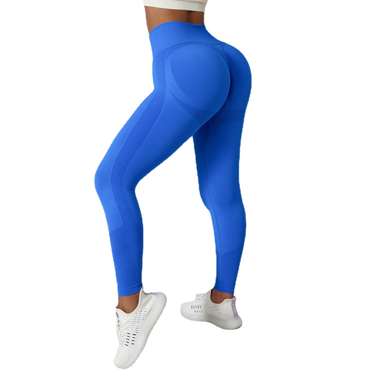 Outdoor Running Fitness Pants Hip Lift Yoga Pants Women's Seamless Knit Tight Height Waist Breathable Exercise Yoga Pants