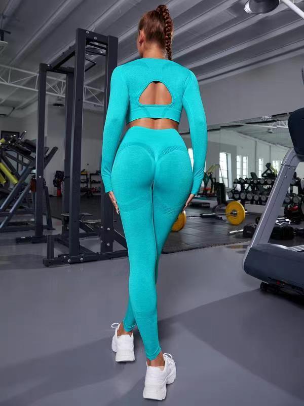 Seamless Peach Tight Hip Lift Yoga Suit Sports Running Fitness Suit Two-Piece Women