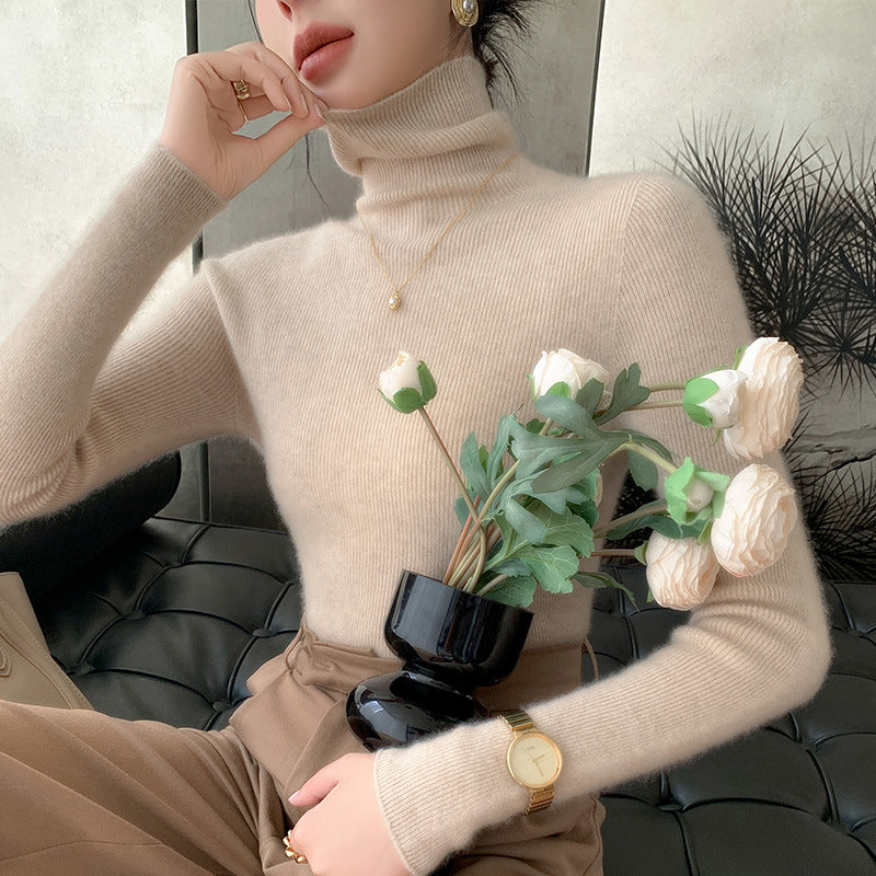 Seamless Turtleneck Cashmere Sweater Women's 100 Pure Wool Autumn/Winter Jumper With A Tight Stretch Cashmere Sweater With A Base