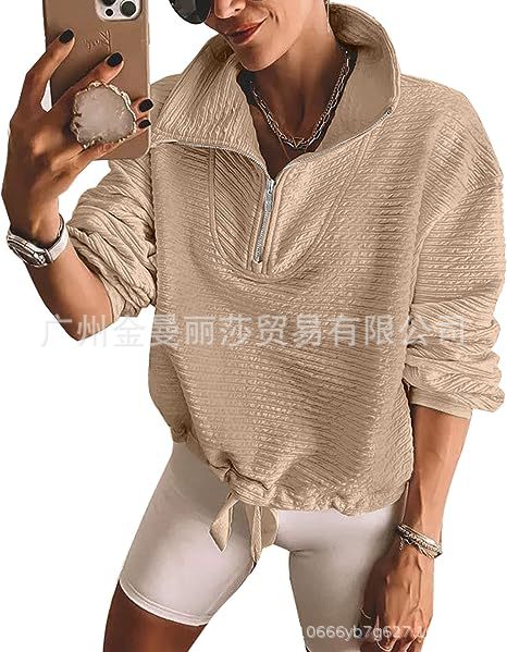 New Autumn Winter Casual Hoodie Zipper Sportswear Fashion Lapel Drawstring Loose Pullover Long Sleeve