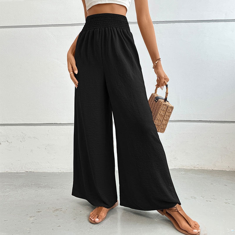 Women's New Summer New Solid Color Flared Wide-Leg Pants