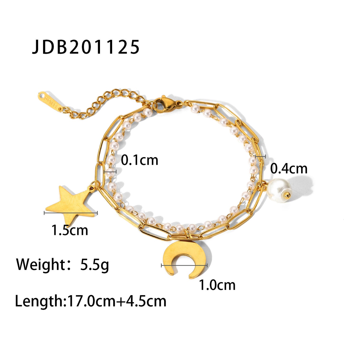 5pcs Simple Style 16K Gold Stainless Steel Star Earrings Solid Gold Straight Buckle Hoop Earrings Stainless Steel Accessories