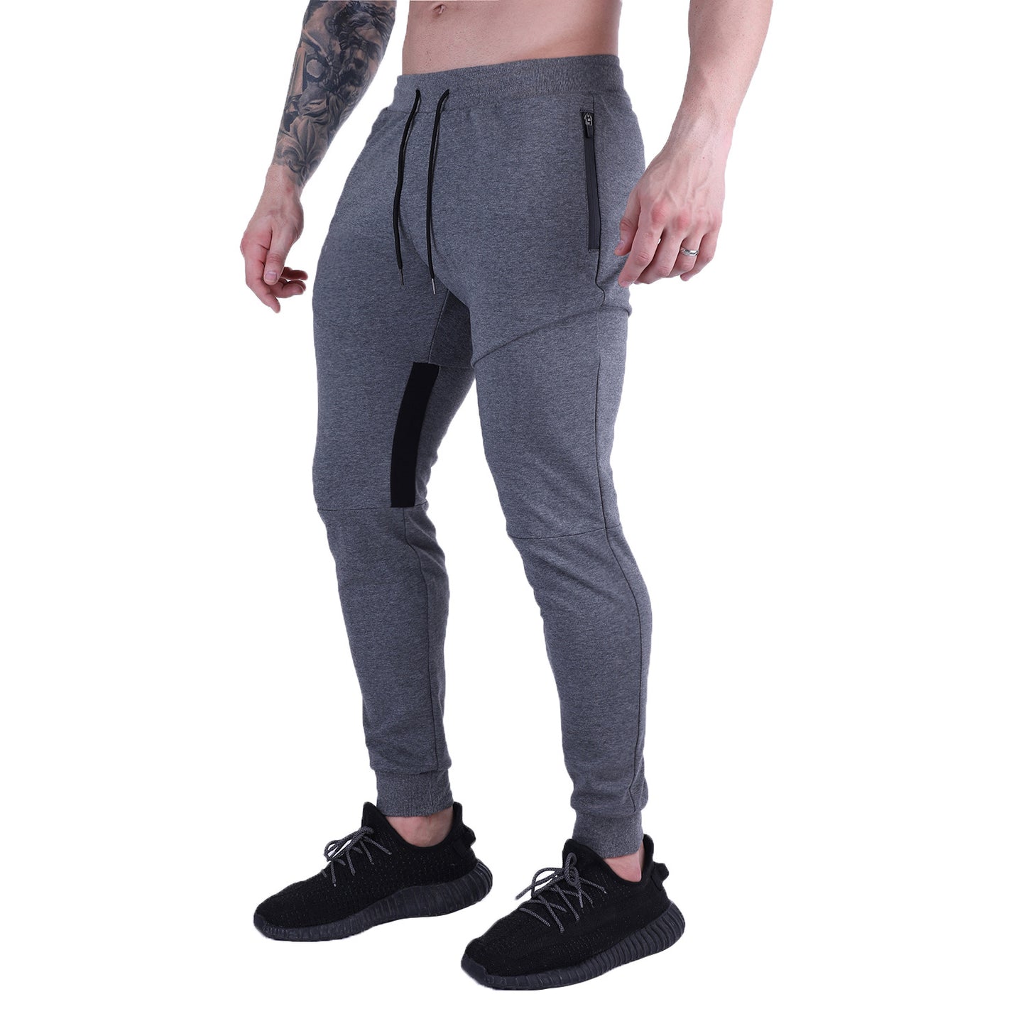 Muscle Autumn Winter Men Sports Casual Light Panel Slim-Fit Fitness Pants Men's Pants Small Foot Girdle Pants