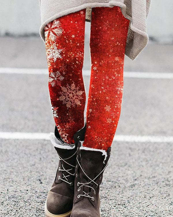 Christmas Personalized Printed Leggings Christmas Tree Sequin Printed Yoga Pants