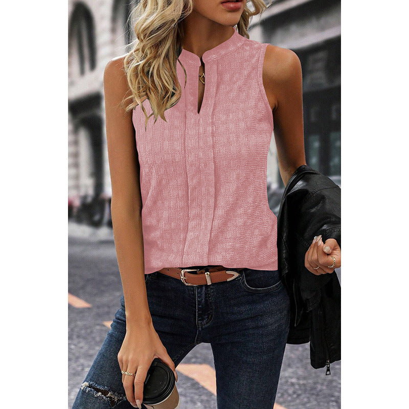 Summer New Temperament Commuter Sleeveless Top Female Casual Loose Texture Sense Pullover Vest Female