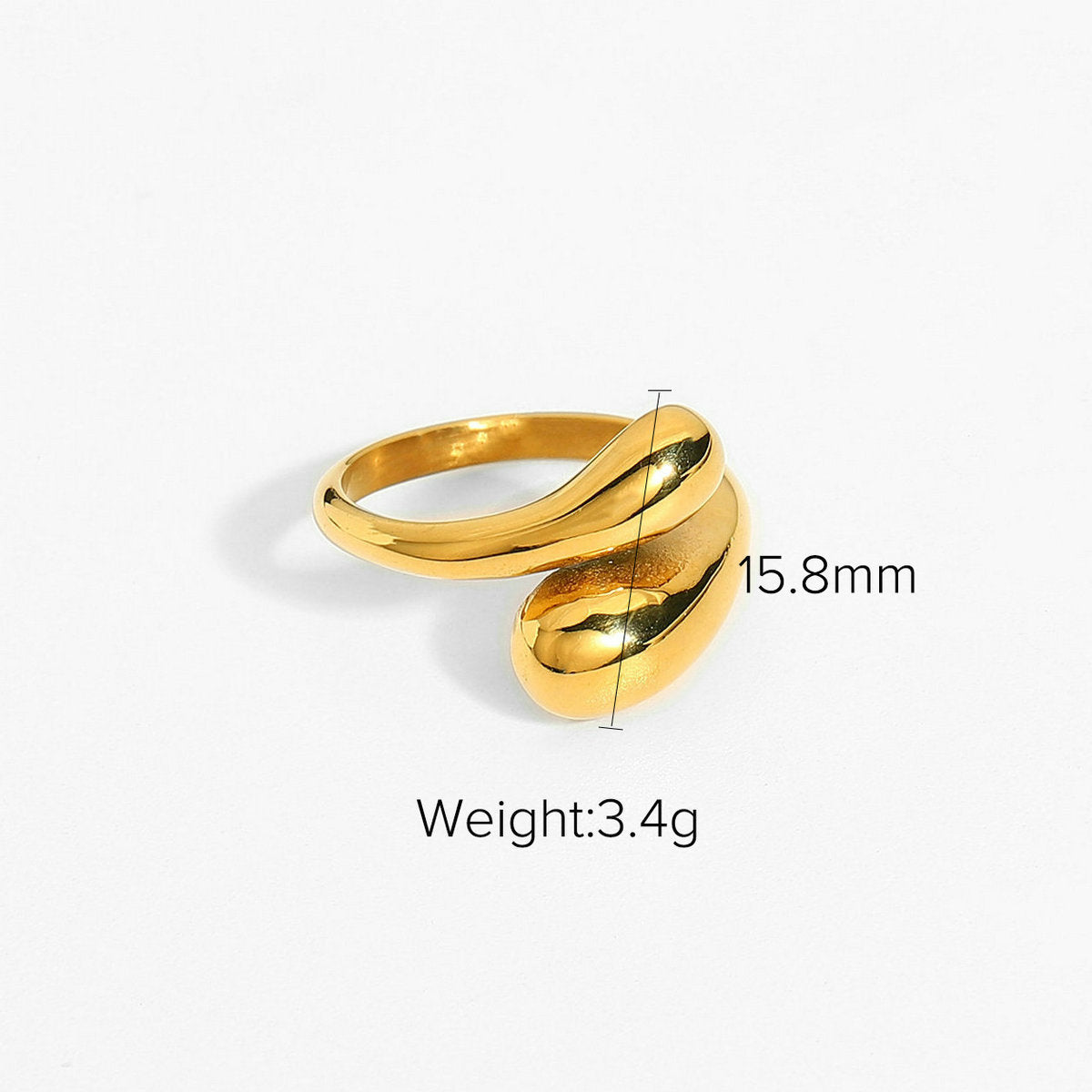 5pcs New Fashion Gold Plated Stainless Steel Chunky Ring For Women Creative Adjustable Cross Open Ring Jewelry