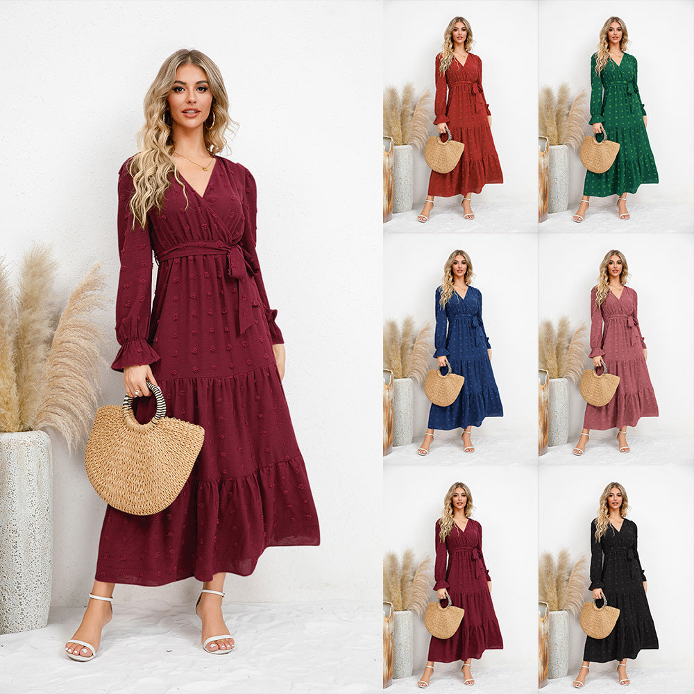 Autumn And Winter New Solid Color Swing Casual Dress Dress For Women