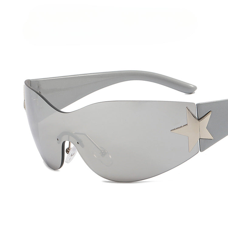 Frameless Pentacle Integrated Aviator Sunglasses New Y2K Millennium Spice Girls Sunshades