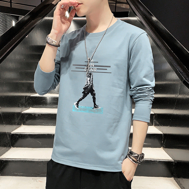 New Spring And Autumn Men's Long Sleeve T-Shirt Men's Cotton T-Shirt Men's T Loose Thin Hoodie