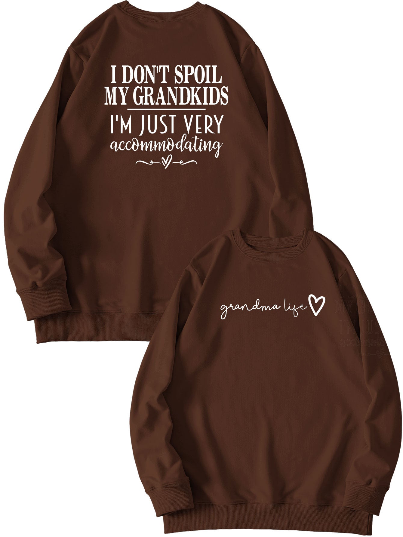 I Don't Spoil My Grandkids. Letter-Printed Hoodie With Long Sleeves