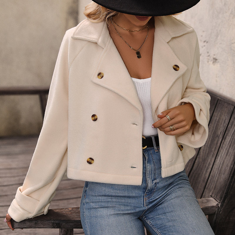 Fashion Women Solid Color Autumn New Short Jacket