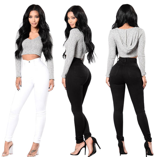 Spring And Summer New High-Waisted Slim-Fit Jeans And Hip Lifting Trousers For Women