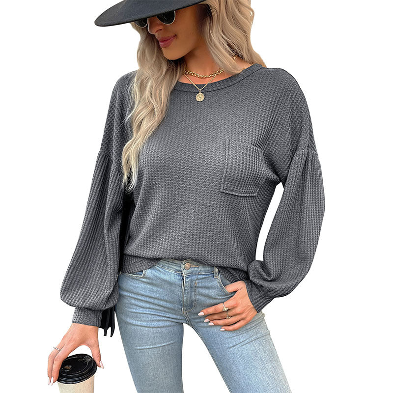 Autumn New Long-Sleeved Top Halter Hollow Knitwear Women