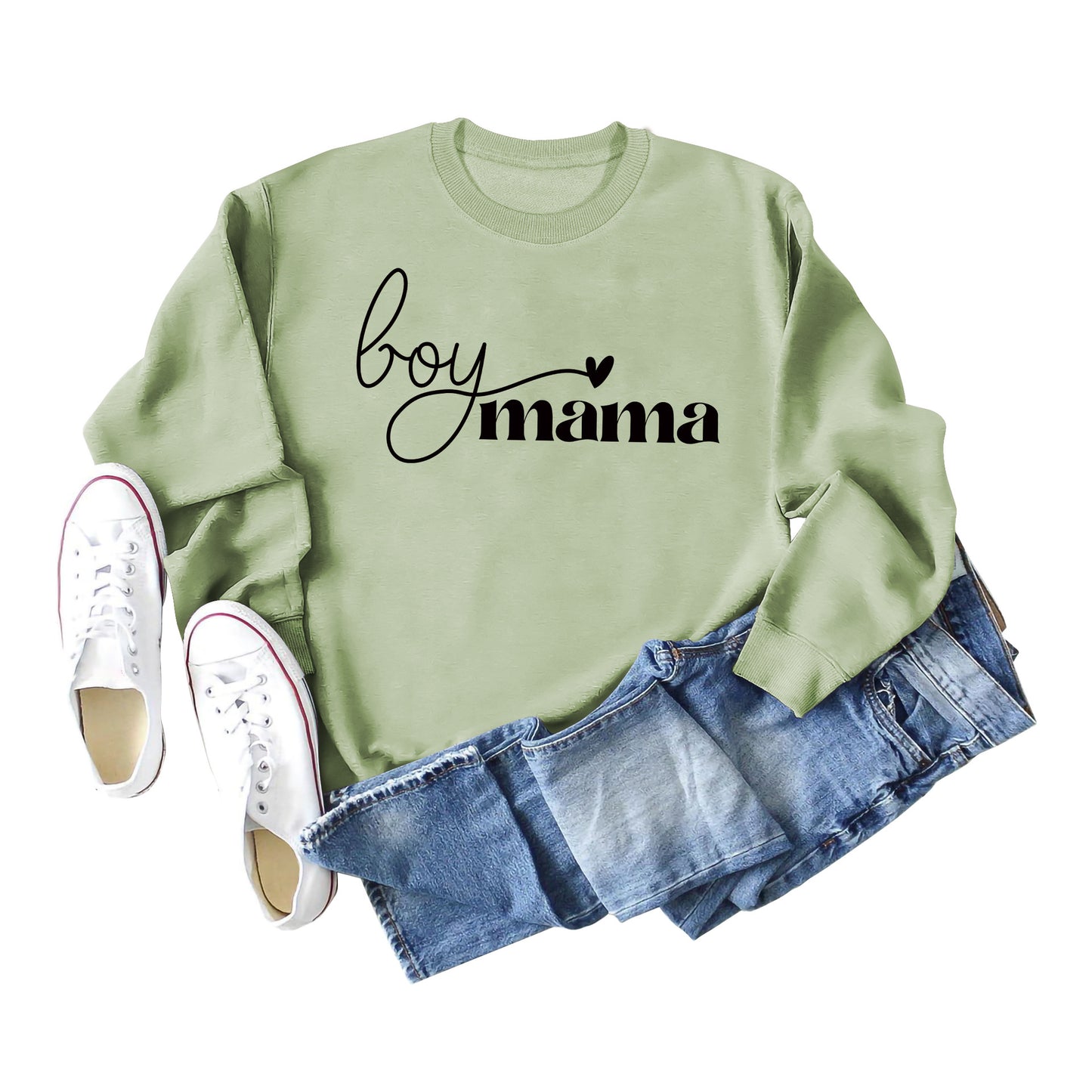 Boy Mama Simple Letters Ladies Fall Winter Hoodie Long Sleeves