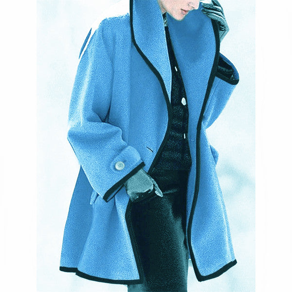 Autumn And Winter Woolen Women's Coat Woolen Contrast Coat