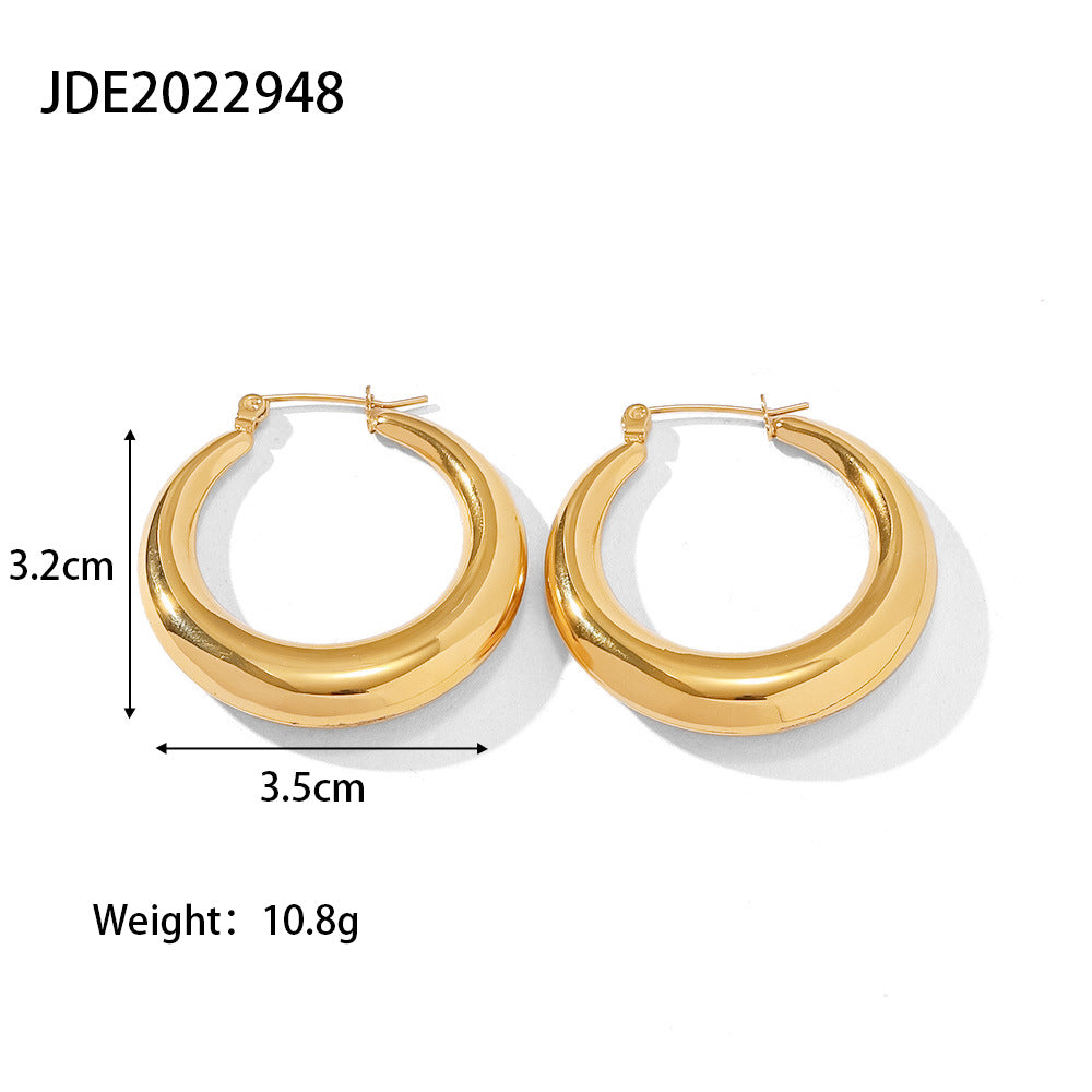 5pcs Metallic Earrings Women's Stainless Steel Earrings With Stylish Earrings Earrings Hoops