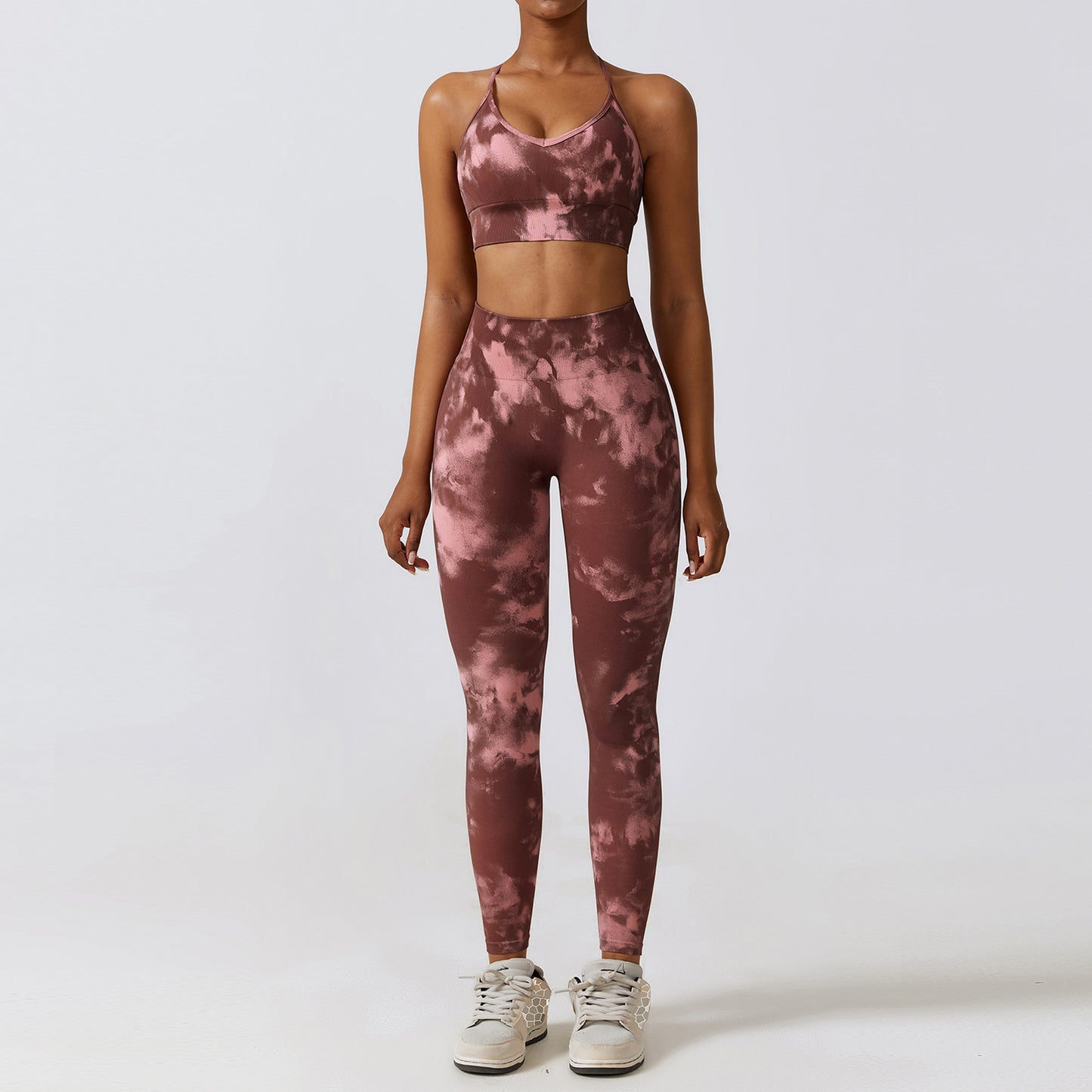 Camouflage Print Seamless Yoga Suit Quick Dry High Waist Running Fitness Tight Sports Suit