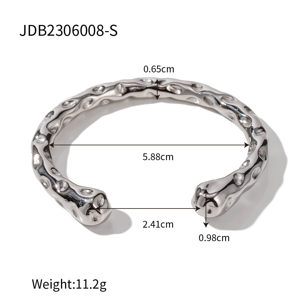 5pcs Retro Simple New Titanium Steel Hand Jewelry 18K Gold Stainless Steel Fashion Hammer Bracelet Jewelry Couples