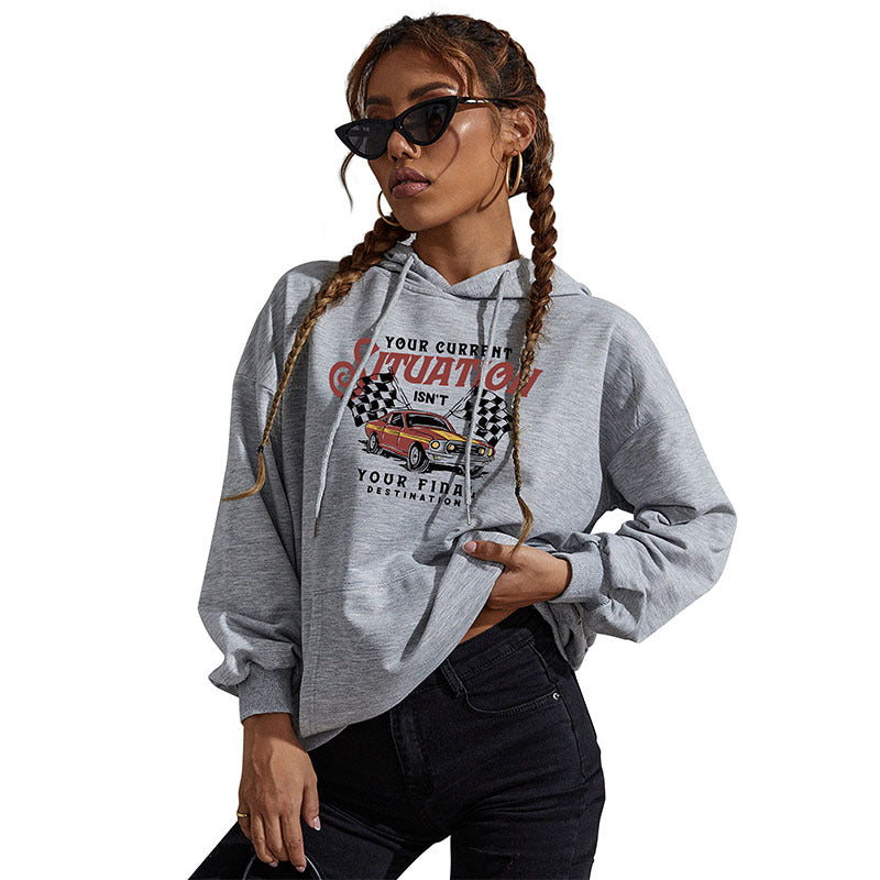 New Autumn And Winter Leisure Sports Hoodie Southeast Asia Women's American Printed Hoodie