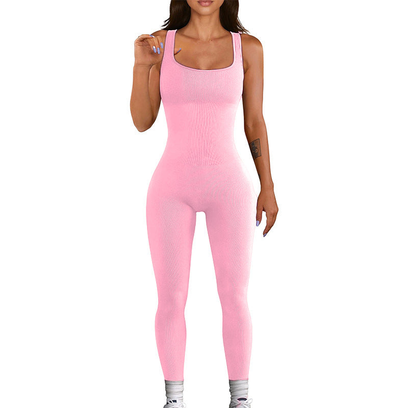 Seamless Stretch Thread Pants Bodysuit Athletic Wear Fitness Bodysuit Bodysuit