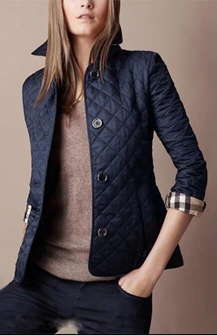 Popular Fashion Temperament Lapel Single-Breasted Slim-Fit Warm Spun Cotton Jacket