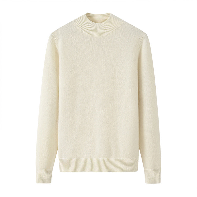 Women's Half High Neck Autumn Winter Thickened With Slim 100 Pure Cashmere Sweater Hair