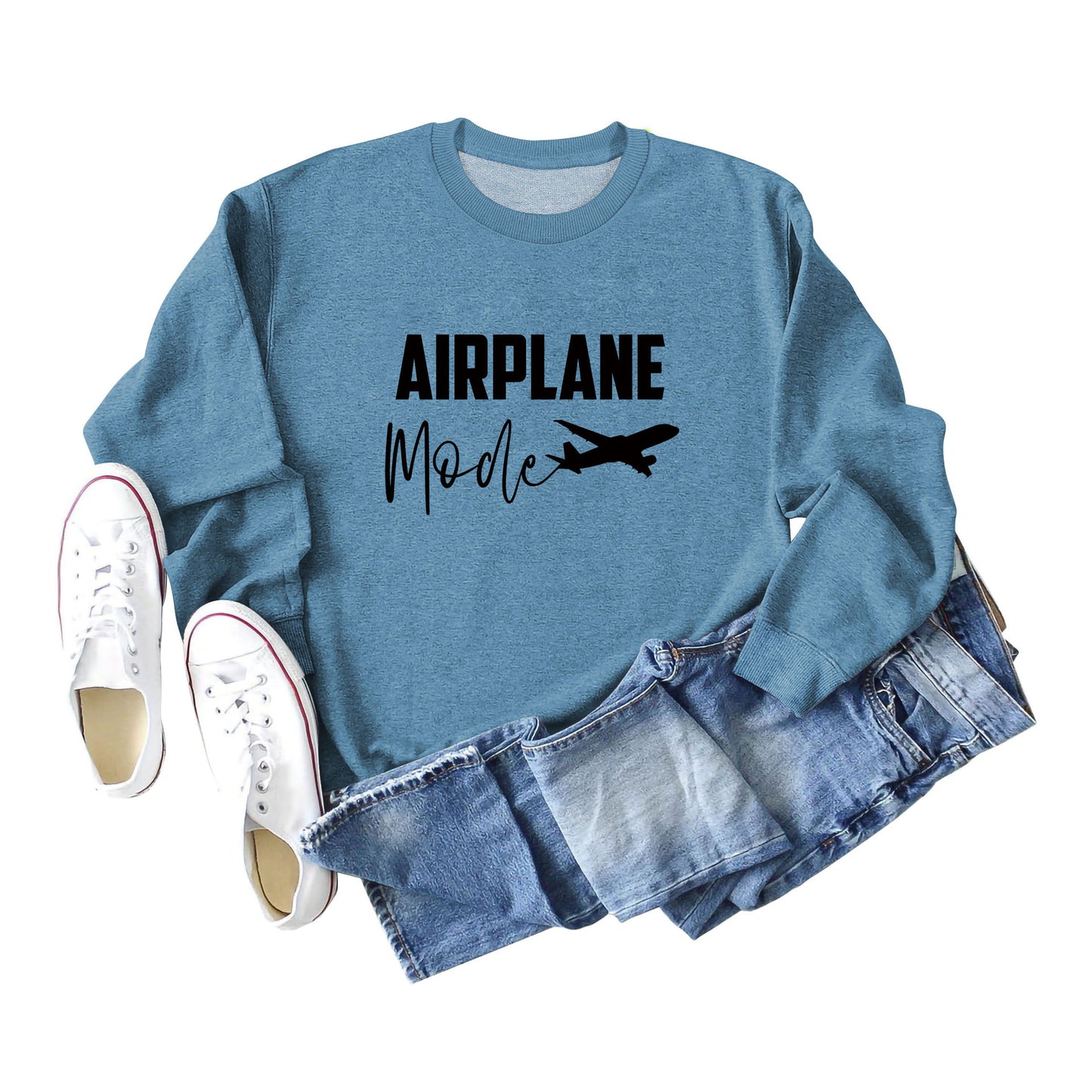 Airplane Letter Plus-Size Women's Fall And Winter Hoodie