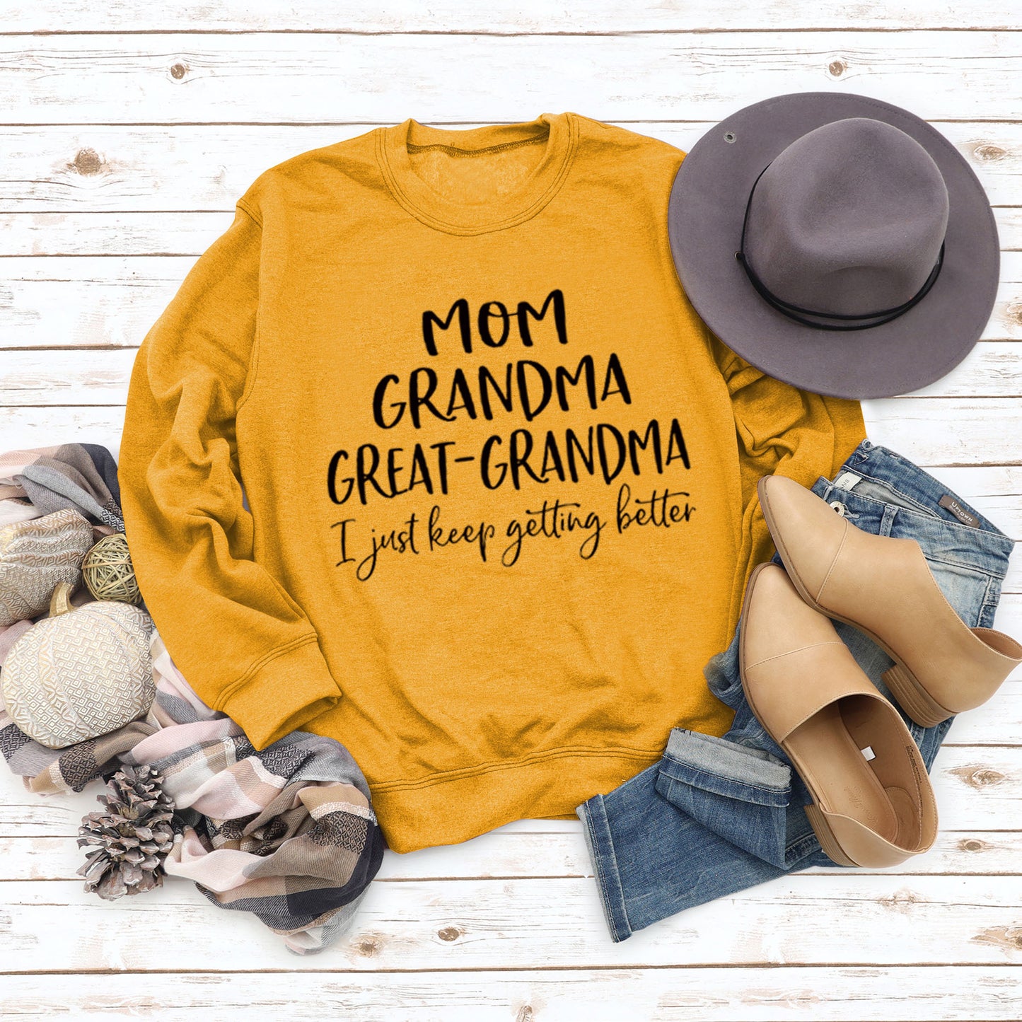 Fashion Base Long Sleeve T-Shirt Mom Grandma Great Letters Fall/Winter Plus Size Ebay Hoodie