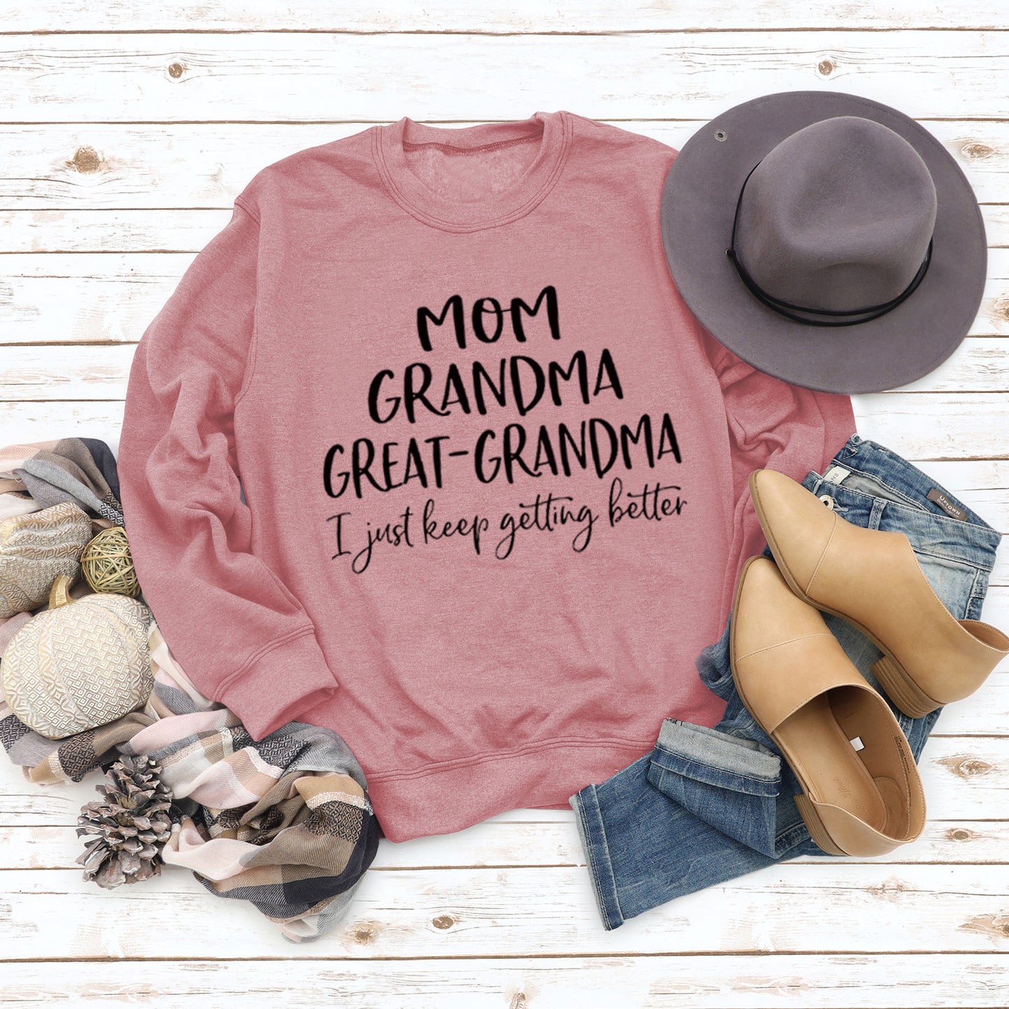 Fashion Base Long Sleeve T-Shirt Mom Grandma Great Letters Fall/Winter Plus Size Ebay Hoodie