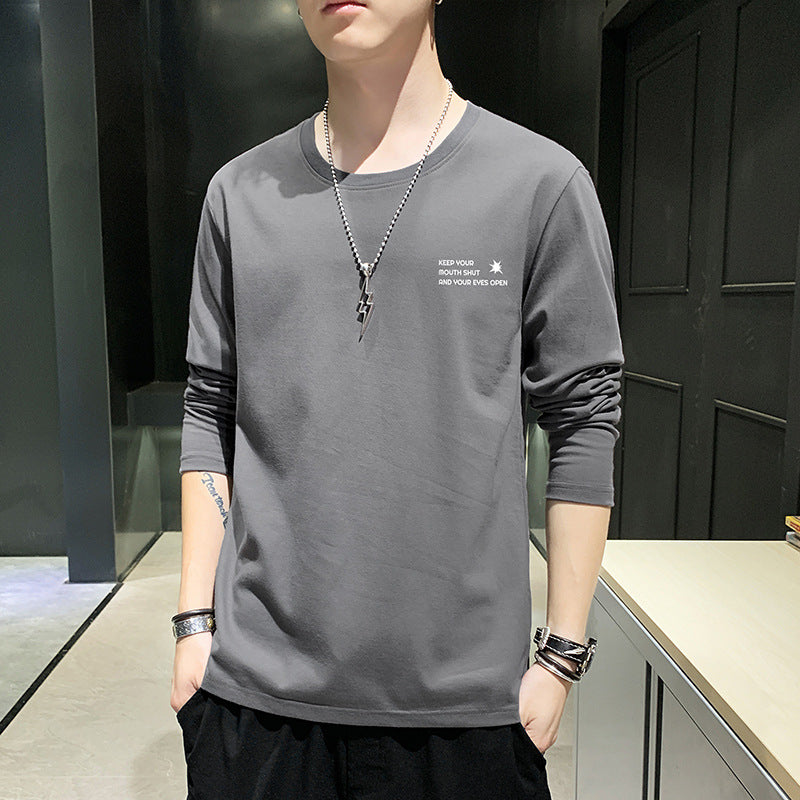 New Spring And Autumn Men's Long Sleeve T-Shirt Men's Cotton T-Shirt Men's T Loose Thin Hoodie