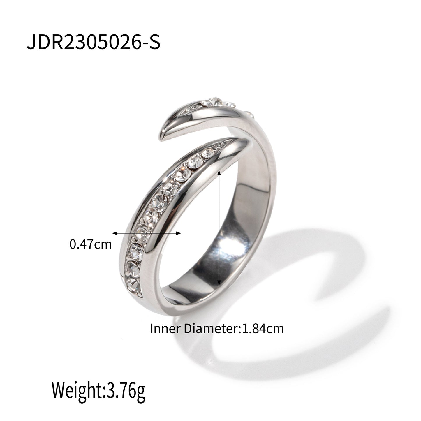 5pcs High Design 18-Karat Gold Set With White Diamond Open Ring For Ladies With All-Color Hand Jewelry