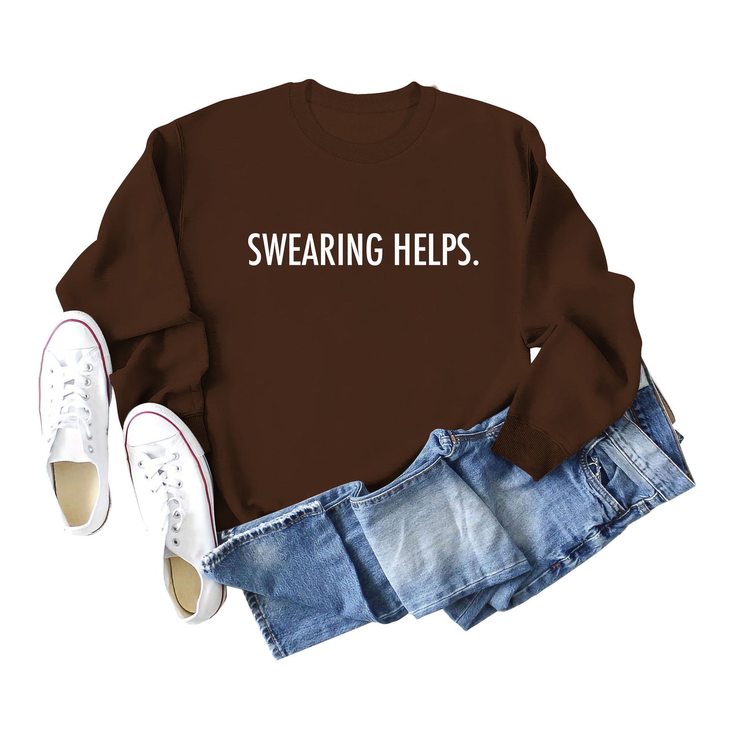 Fashion Swearing Helps Swearing A Printed Hoodie Long-Sleeved Top