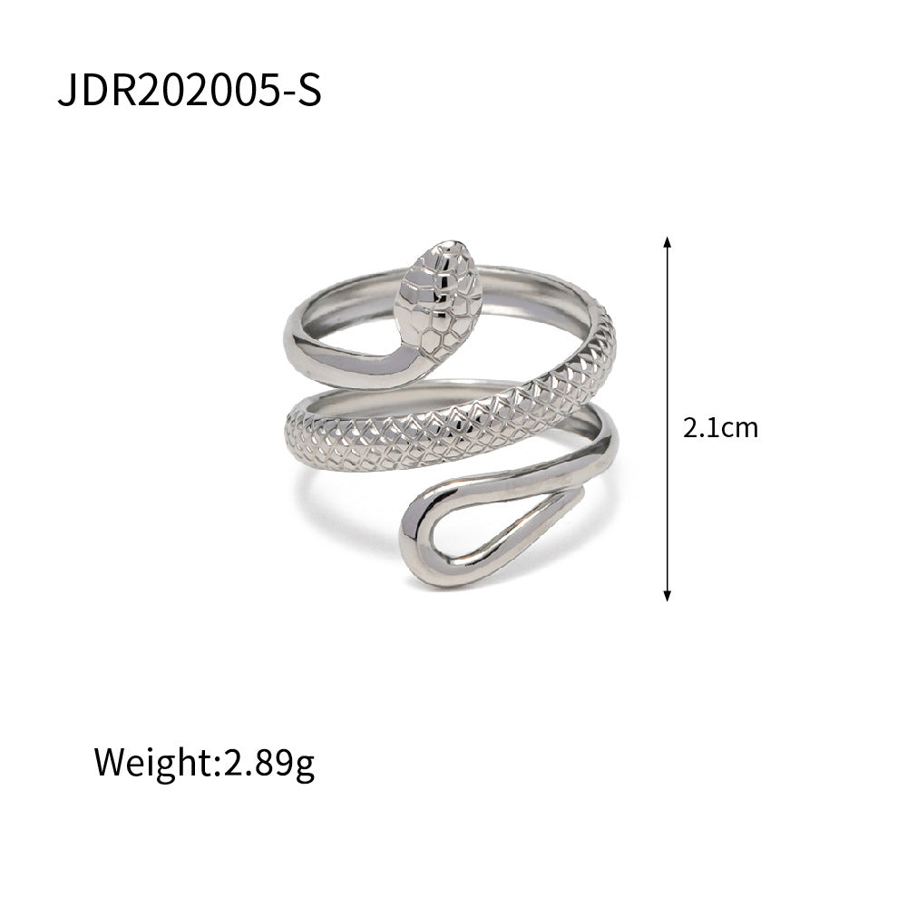 5pcs Combination 18K Gold Plated Stainless Steel Snake-Shaped Earrings Does Not Fade Jewelry