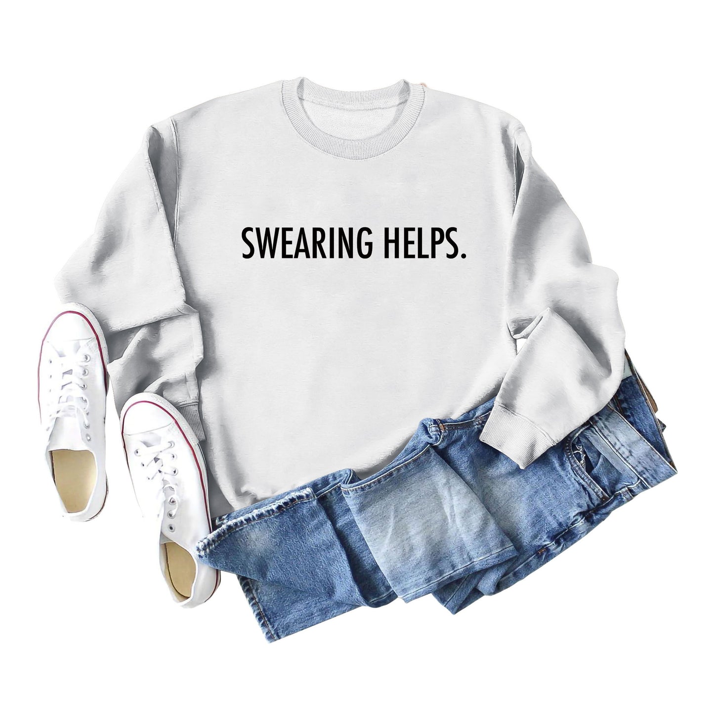 Fashion Swearing Helps Swearing A Printed Hoodie Long-Sleeved Top