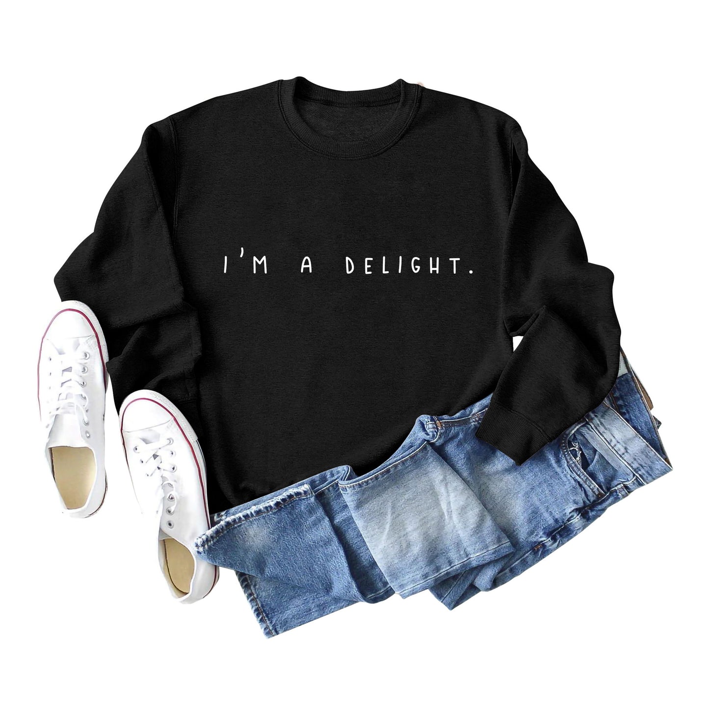 I'm A Delight Crewneck Long Sleeve Hoodie